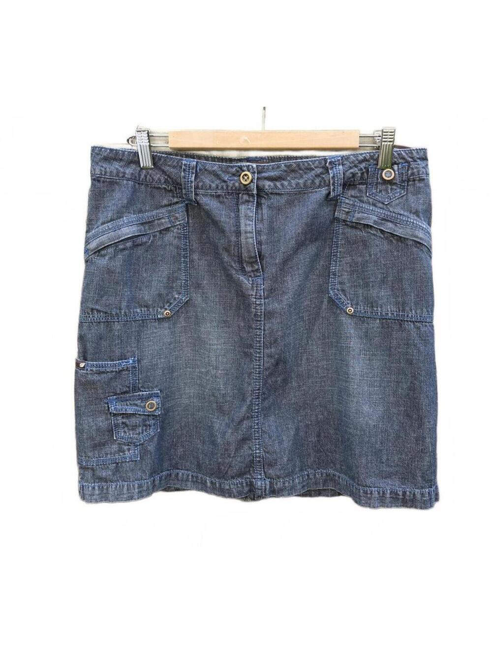 Vintage Cotton Ginny Denim Cargo Mini Skirt I Y2K Utility Streetwear Size 11.